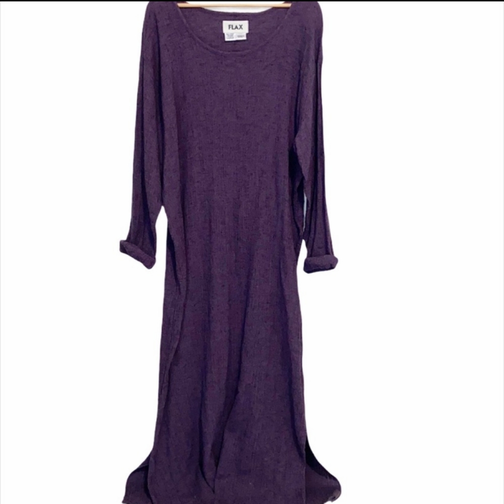 FLAX linen blend long sleeve maxi dress